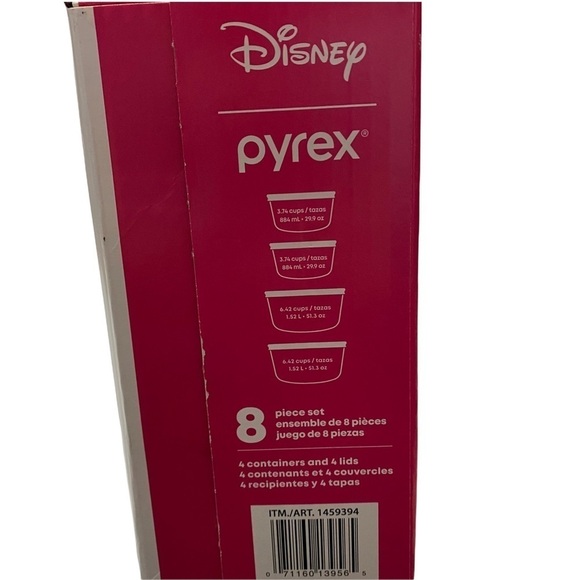 Pyrex Disney Minnie Decorated Glass Food Storage 4 Bowls plus Lids - Picture 7 of 7